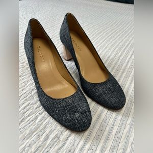 Talbots Ellery Dark Denim & Faux Wood Block Heels Women’s 7.5
